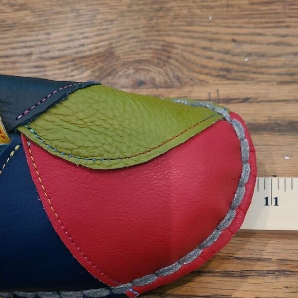 Colorful Patchwork Leather Loafers - Picture 6 of 9